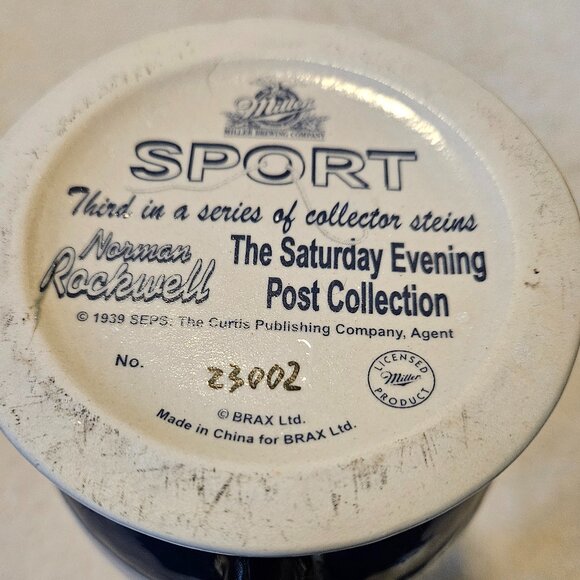 Miller Brewing Co - "Sport" Norman Rockwell Collector Stein - Limited Edition - Picture 5 of 10